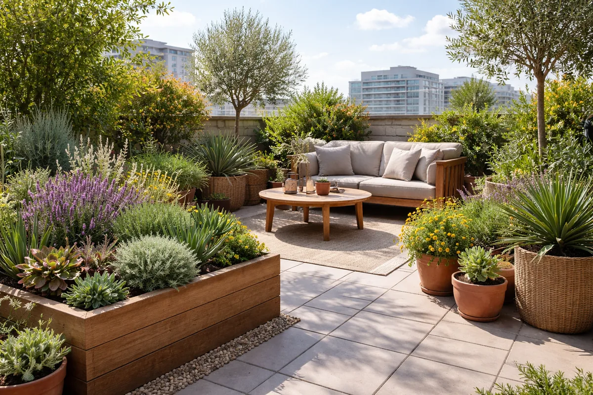 Comment aménager un jardin sur une terrasse avec des plantes résistantes