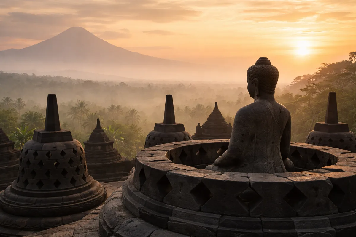 Pourquoi Borobudur est-il considéré comme un haut lieu spirituel en Asie ?